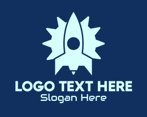 Digital Solution - Modern Spaceship Rocket logo design
