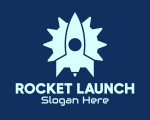 Modern Spaceship Rocket logo design