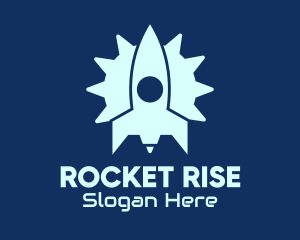 Modern Spaceship Rocket logo design