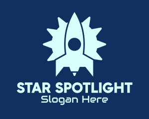 Modern Spaceship Rocket logo design