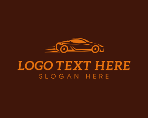 Race - Fast Orange Sedan logo design