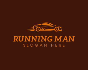 Race - Fast Orange Sedan logo design