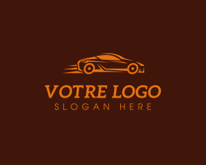 Racing - Fast Orange Sedan logo design