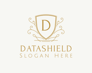 Golden Decorative Shield Logo