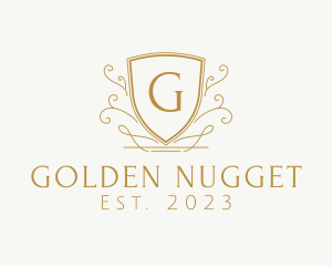 Golden Decorative Shield logo design