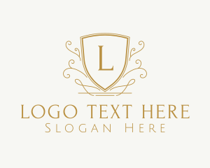 Golden Decorative Shield Logo