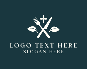 Vegan - Cutlery Food Restaurant logo design