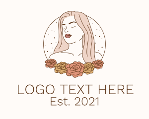 Lady - Beauty Floral Model logo design