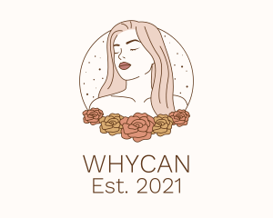 Woman - Beauty Floral Model logo design