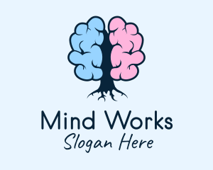 Mental Brain Tree  logo design