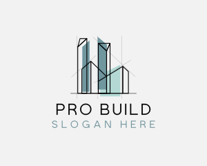 Skyscraper Building Architectural logo design