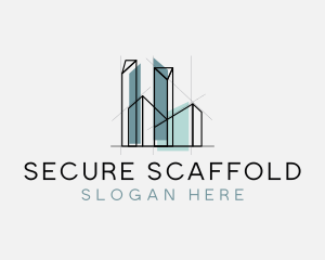 Scaffolding - Skyscraper Building Architectural logo design