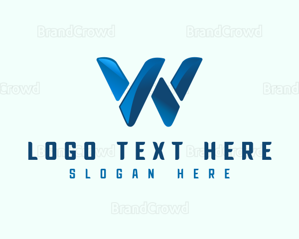 Technology Cyber Letter W Logo
