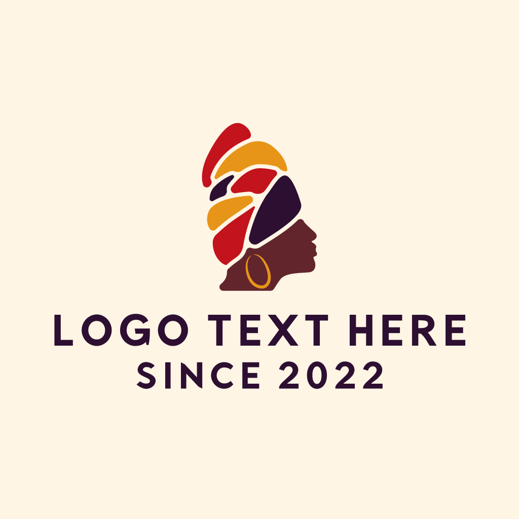 African Native Woman Turban Logo | BrandCrowd Logo Maker