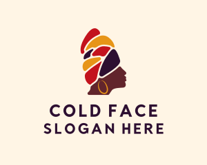 African Native Woman Turban Logo