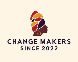 Activism - African Native Woman Turban logo design