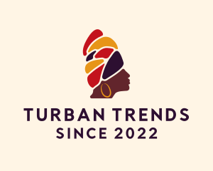 Turban - African Native Woman Turban logo design