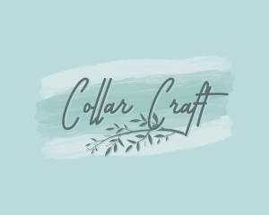 Watercolor Leaf Brush Stroke logo design