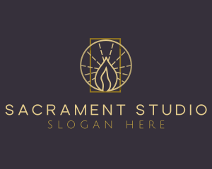 Sacrament - Premium Candle Flame logo design