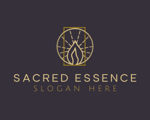 Premium Candle Flame logo design