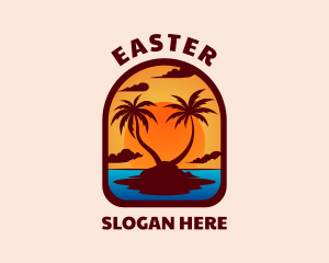 Tourism - Sunset Palm Island logo design