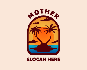 Adventure - Sunset Palm Island logo design