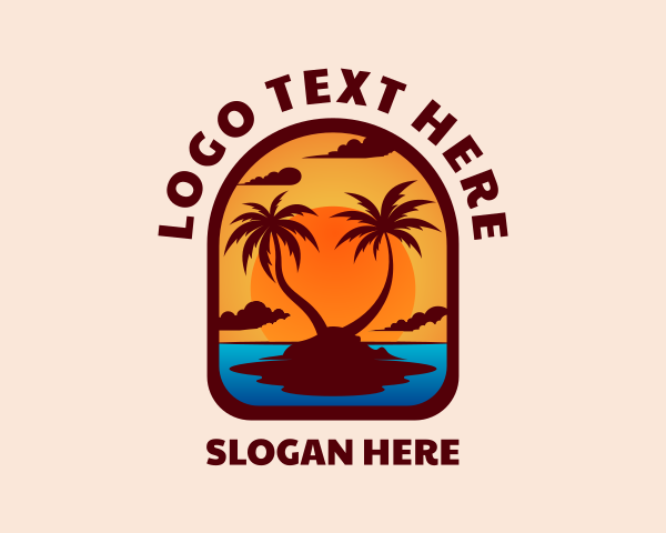 Outdoor - Sunset Palm Island logo design