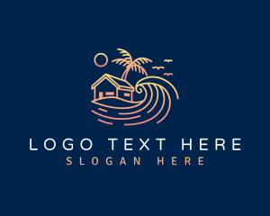 Beach Resort Vacation logo design