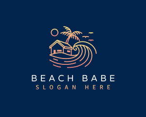 Beach Resort Vacation logo design