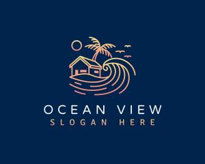 Beach Resort Vacation logo design