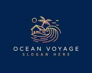 Beach Resort Vacation logo design