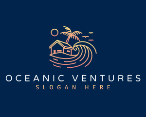 Beach Resort Vacation logo design