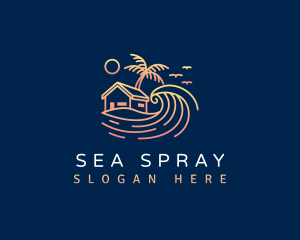 Beach Resort Vacation logo design