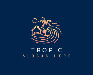 Beach Resort Vacation logo design