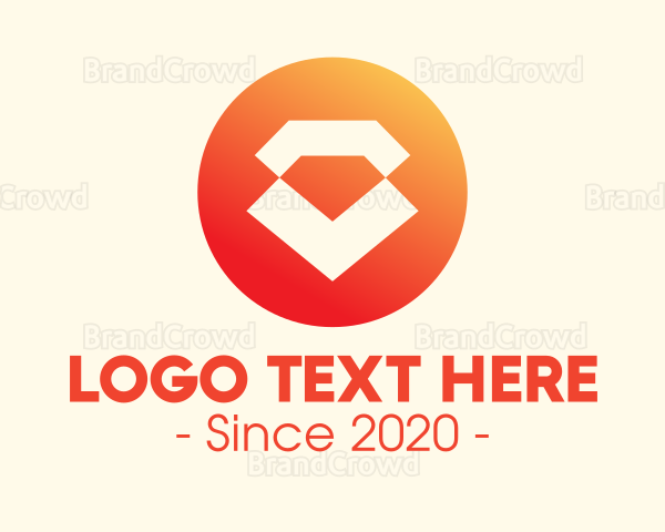 Modern Orange Diamond Logo