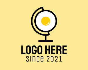 Farmer - Fried Egg Globe logo design