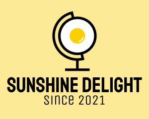 Sunny Side Up - Fried Egg Globe logo design