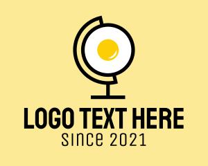 Breakfast - Fried Egg Globe logo design