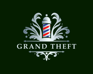 Ornate Barbershop Grooming Logo