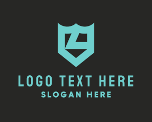 Turquoise - Simple Shield Crest Letter L logo design