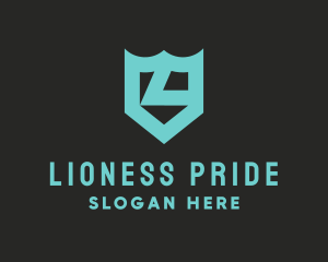 Simple Shield Crest Letter L logo design