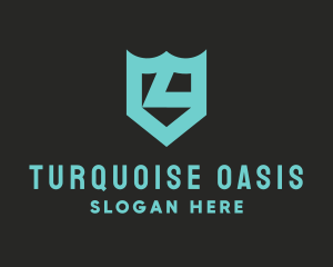 Turquoise - Simple Shield Crest Letter L logo design