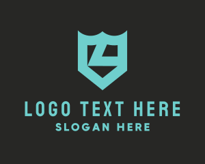 Security - Simple Shield Crest Letter L logo design