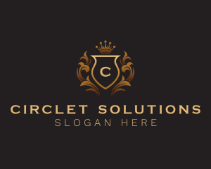 Circlet - Shield Crown Crest logo design