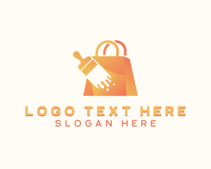 Online Marketplace - Paintbrush Shopping Bag logo design