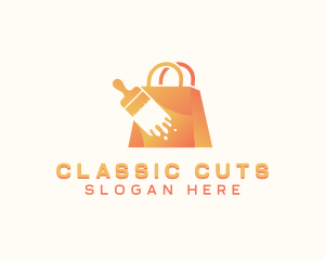 Paintbrush Shopping Bag logo design