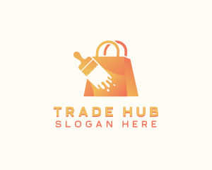 Marketplace - Paintbrush Shopping Bag logo design
