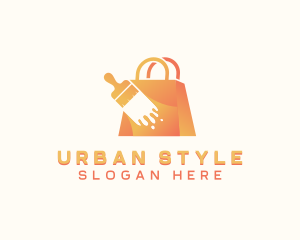 Shop - Paintbrush Shopping Bag logo design