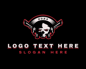 Weapon - Skull Pistol Shooting logo design