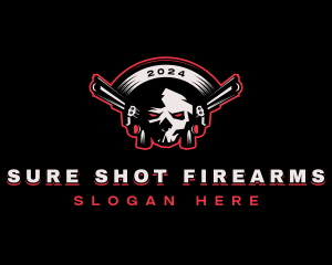 Handgun - Skull Pistol Shooting logo design